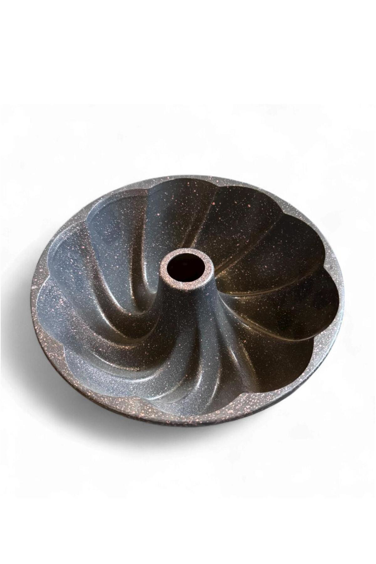 Granit Kaplamalı 25 cm Döküm Kek Kalıbı – Dalgalı Desenli Yuvarla