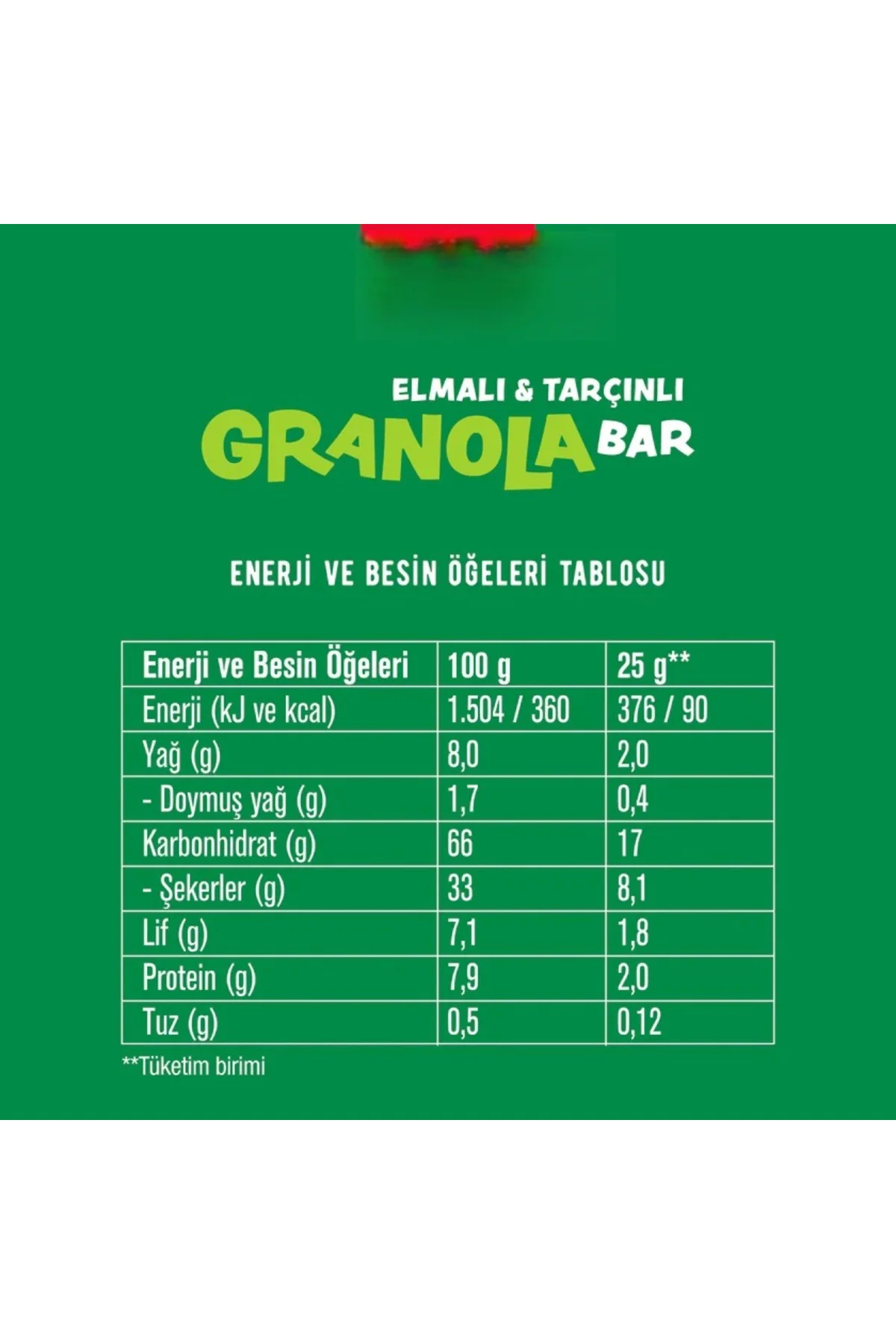 Granola Bar 25 Gr Elmalı ve Tarçınlı