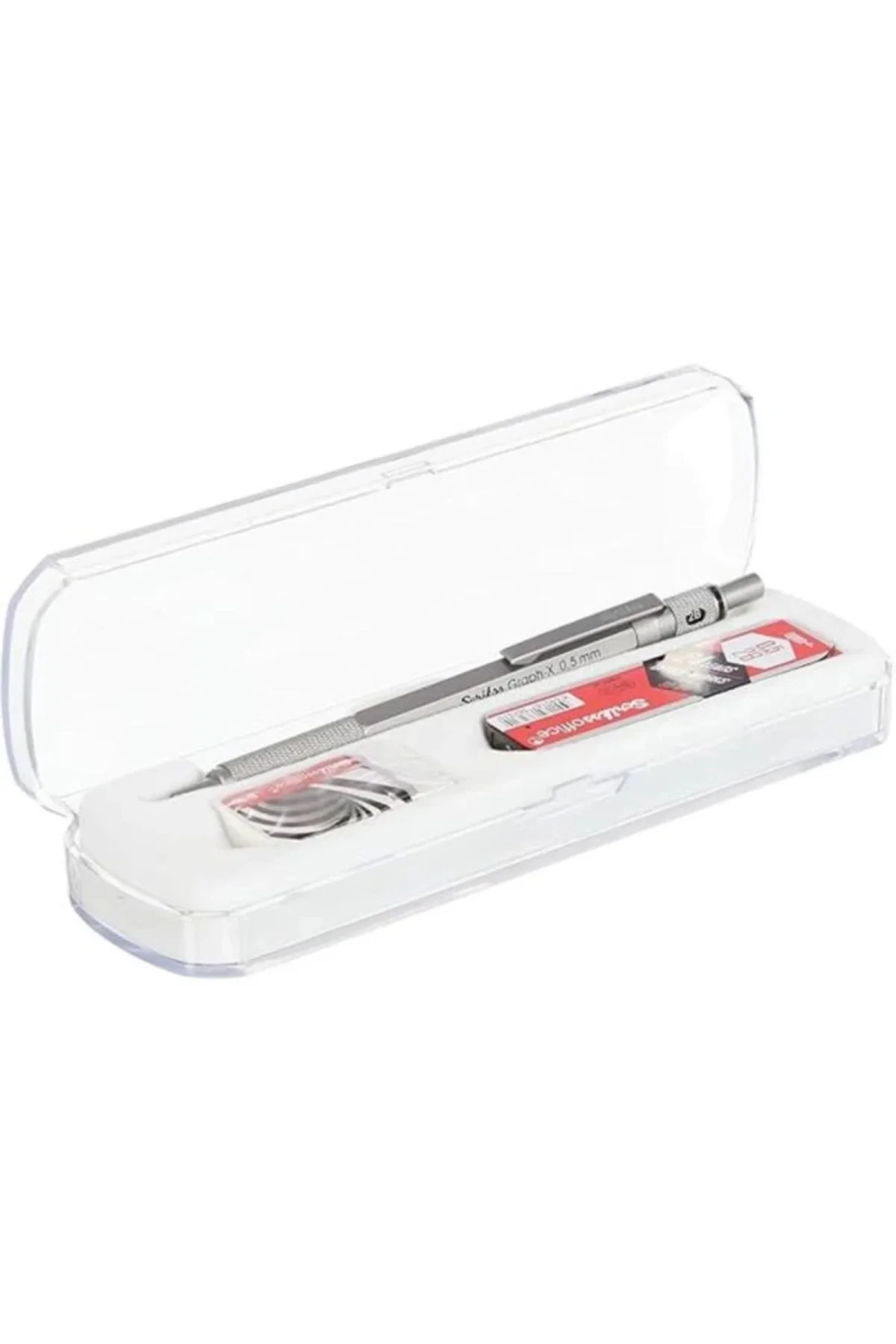 graphx 3'lü Set Mekanik Kurşun Kalem Silgi Min Kurşun gri 0.5 mm