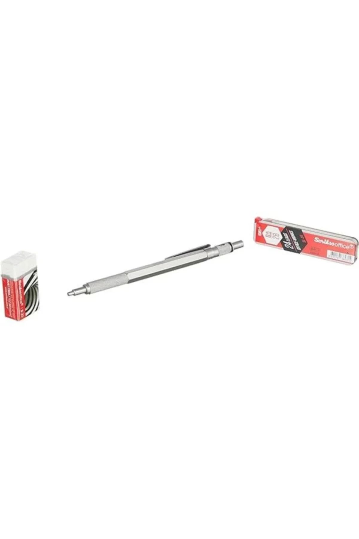 graphx 3'lü Set Mekanik Kurşun Kalem Silgi Min Kurşun gri 0.5 mm
