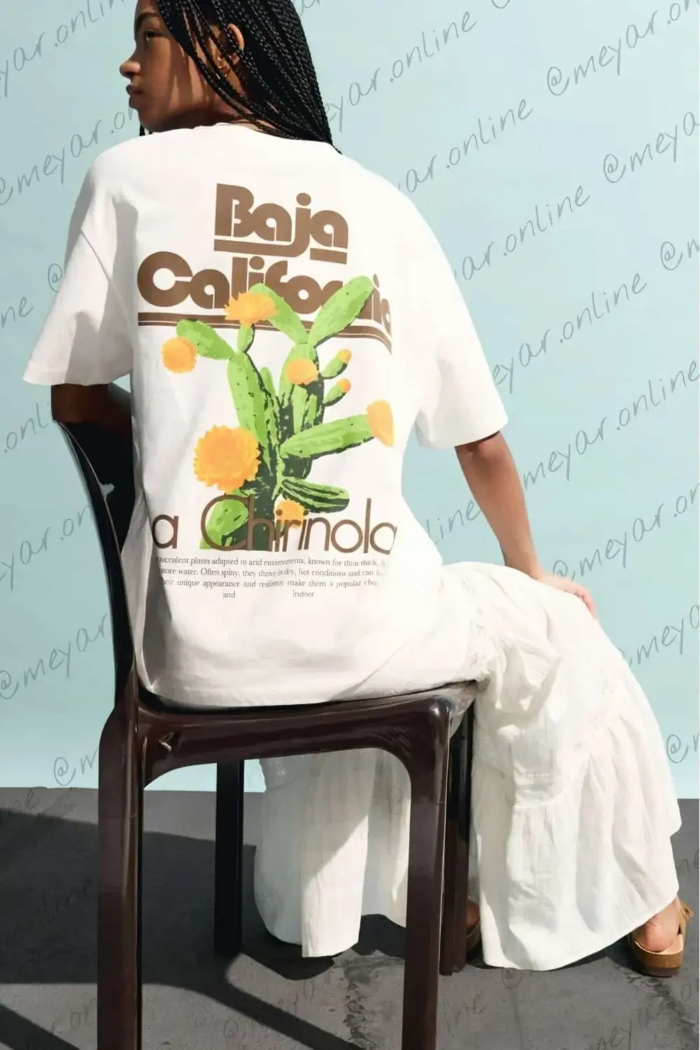 gratiful Desenli kısa kollu oversize t-shirt