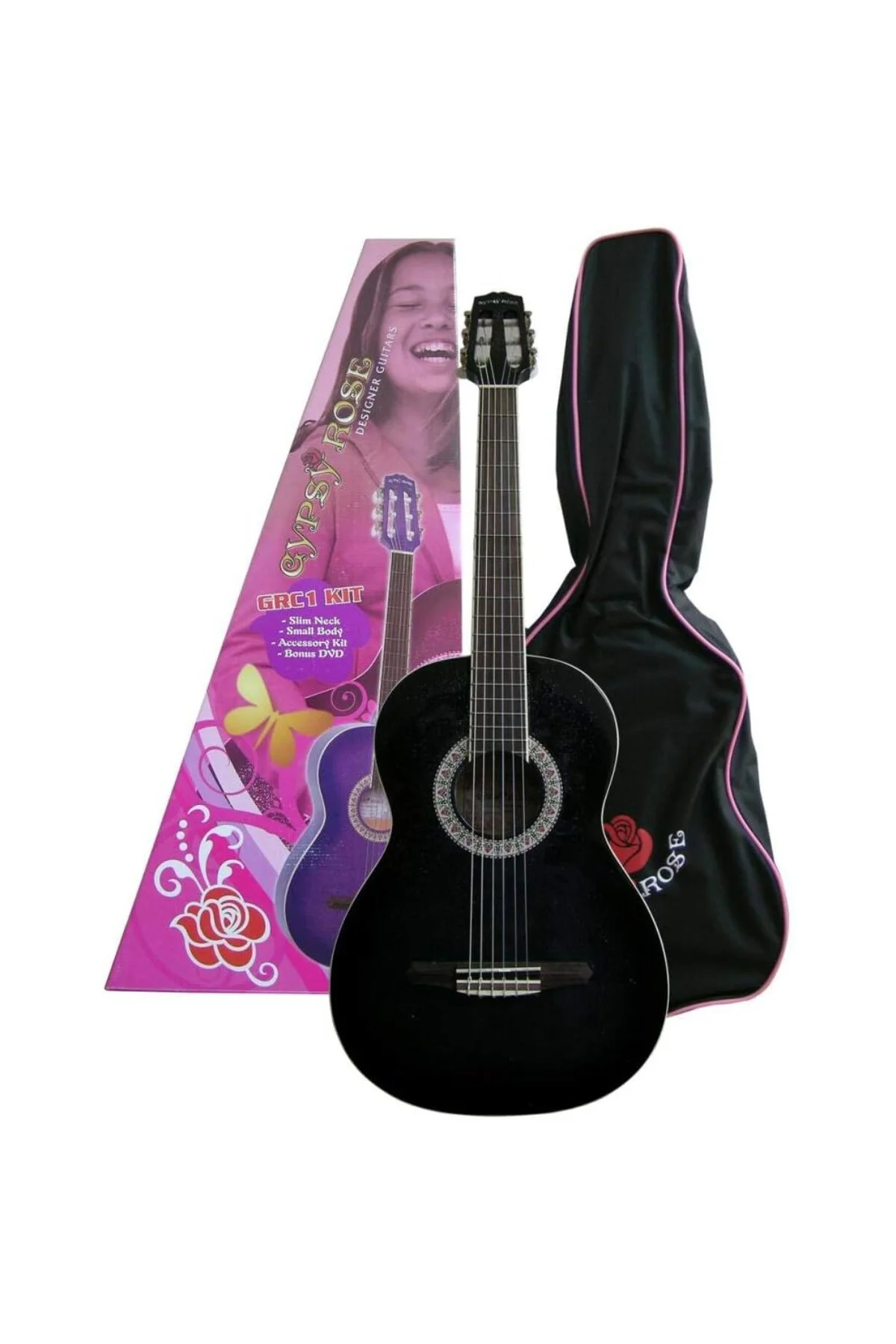 GRC1KCBK KLASİK GYPSY ROSE SİYAH GİTAR SETİ