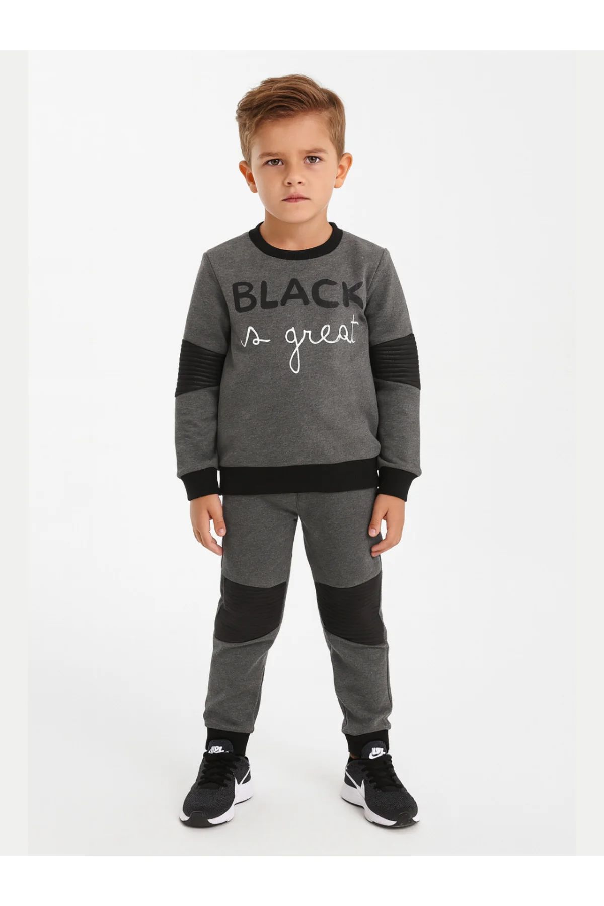 Great Black Antrasit Parçalı Eşofman Takım