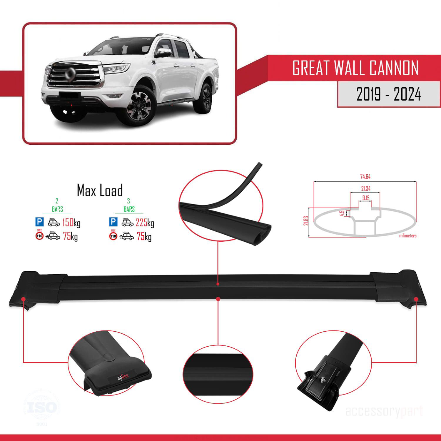 Great Wall Cannon 2019 ve Sonrası ile Uyumlu FLY Model Ara Atkı T