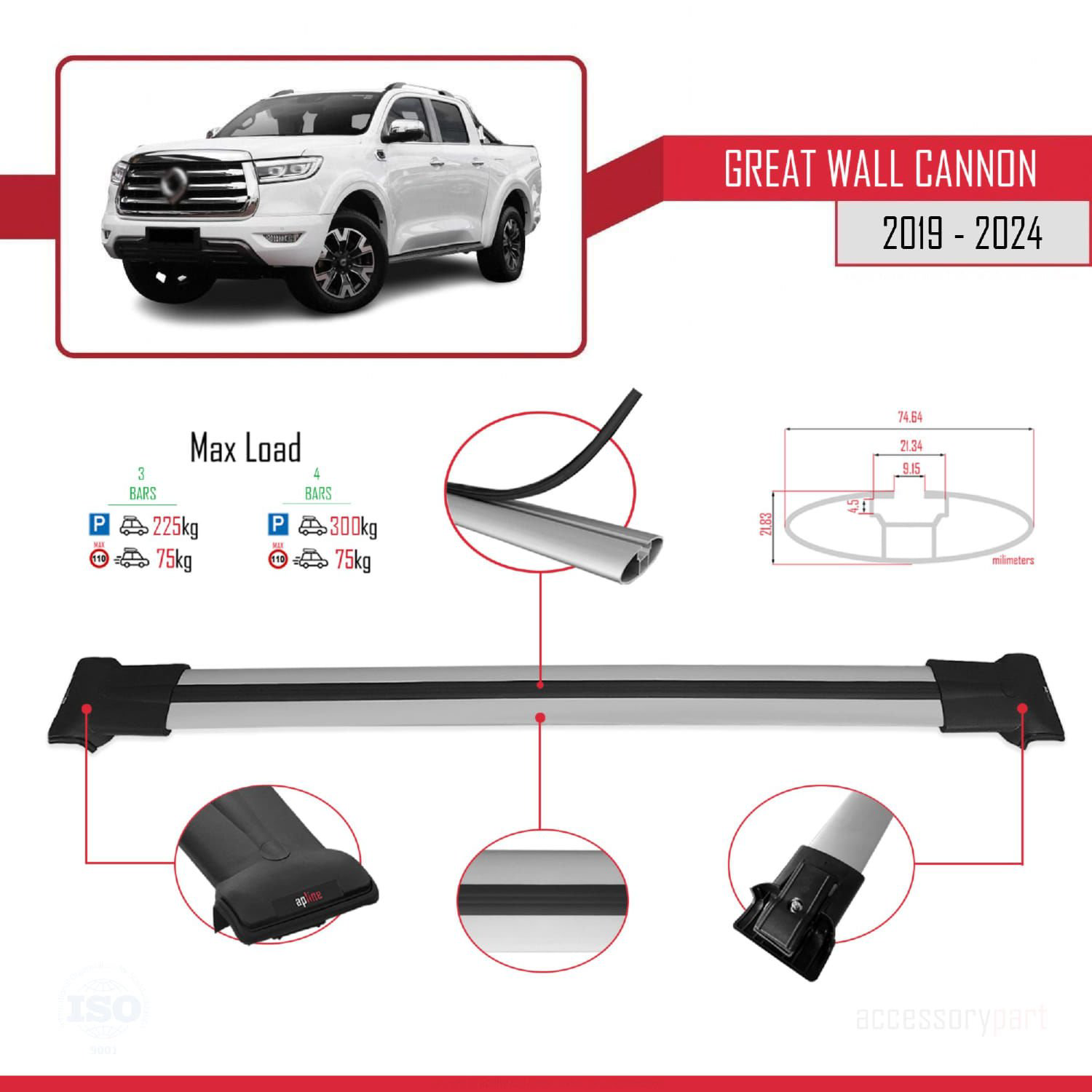 Great Wall Cannon 2019 ve Sonrası ile Uyumlu FLY Model Ara Atkı T