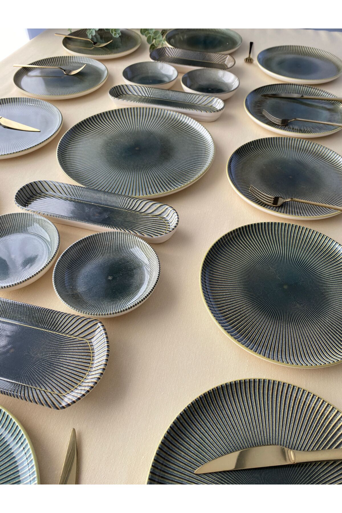 Green Gold 12 Kişilik 21 Parça Kahvaltı Takımı