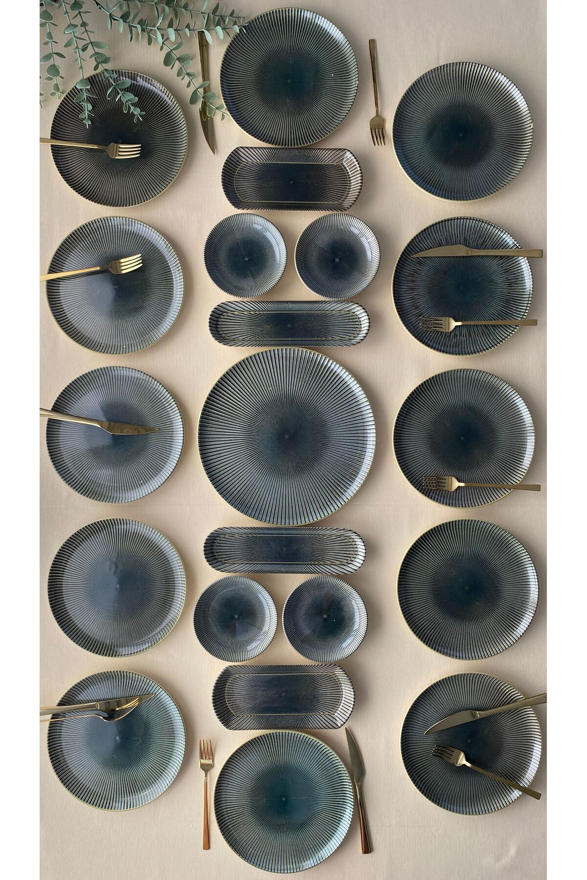 Green Gold 12 Kişilik 21 Parça Kahvaltı Takımı