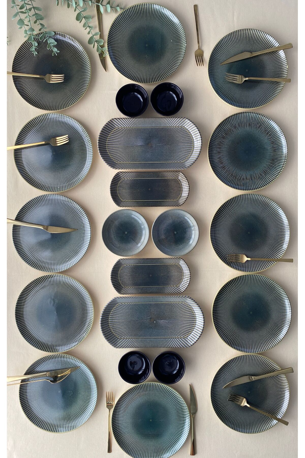 Green Gold 12 Kişilik 22 Parça Kahvaltı Takımı