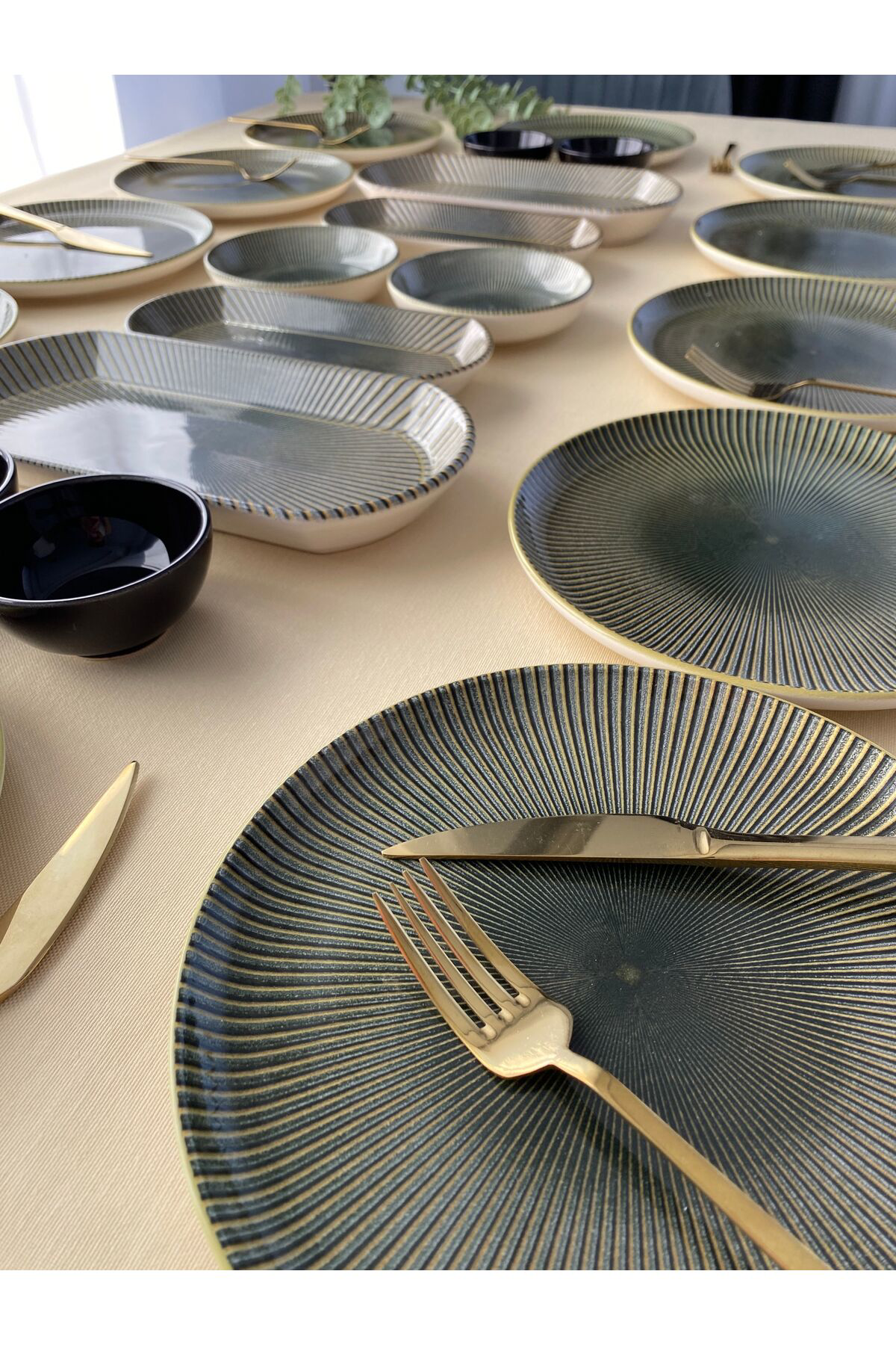 Green Gold 12 Kişilik 22 Parça Kahvaltı Takımı