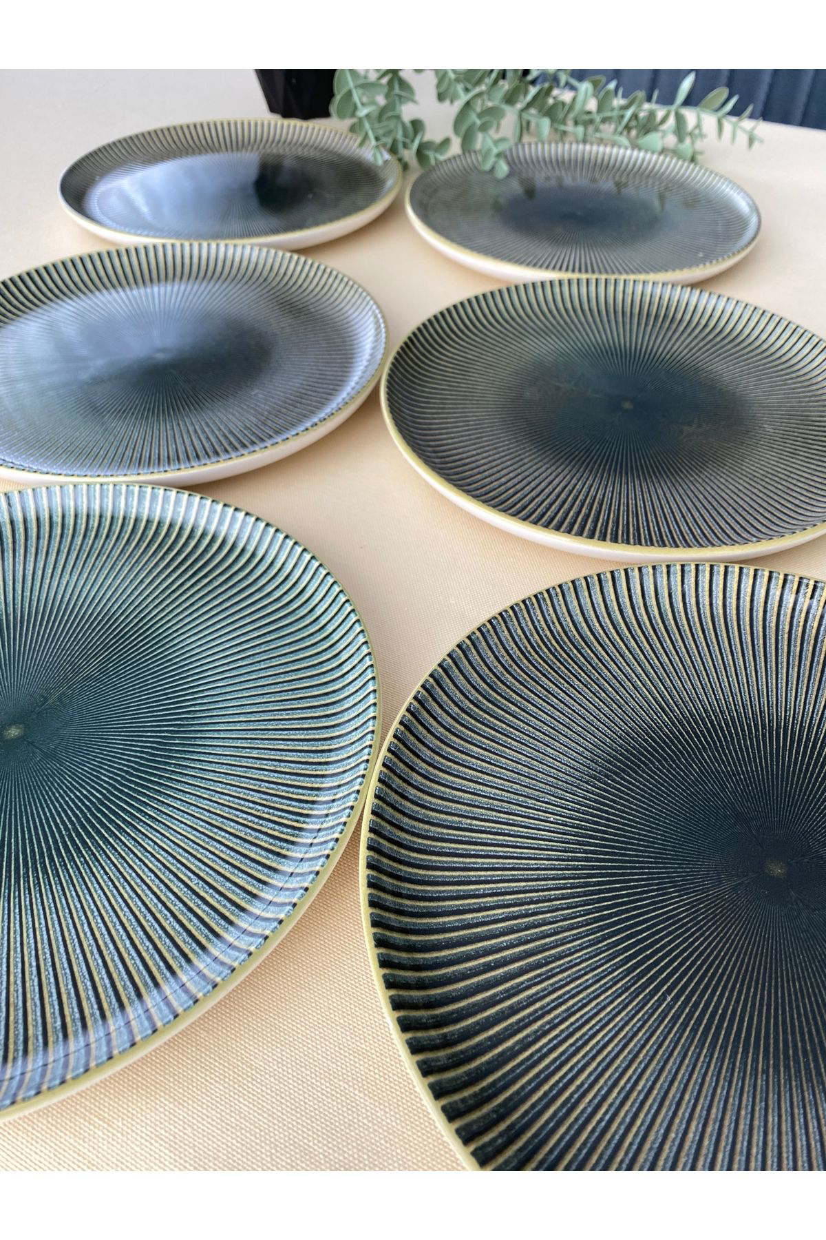 Green Gold 6 Adet Servis/Pasta Tabağı