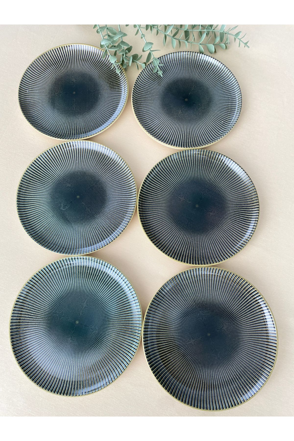 Green Gold 6 Adet Servis/Pasta Tabağı