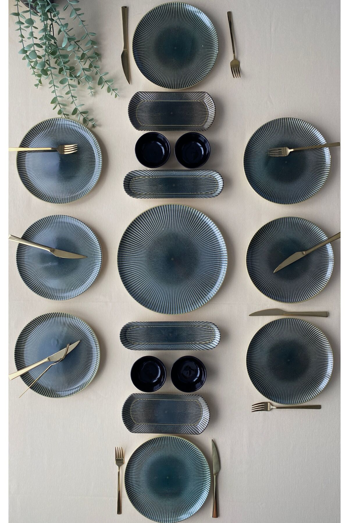 Green Gold 8 Kişilik 17 Parça Kahvaltı Takımı