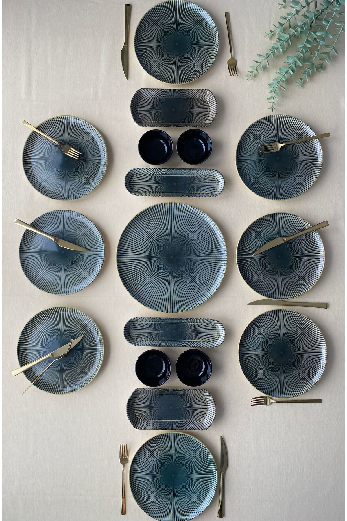 Green Gold 8 Kişilik 17 Parça Kahvaltı Takımı