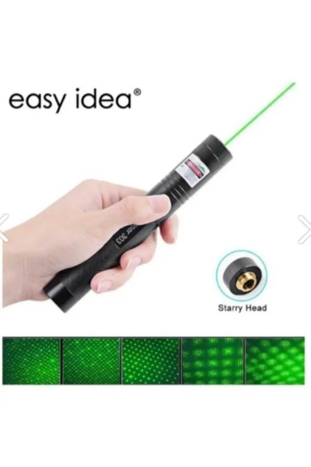 Green Laser Pointer Şarjlı Güçlü Yeşil Lazer Metal Kasa