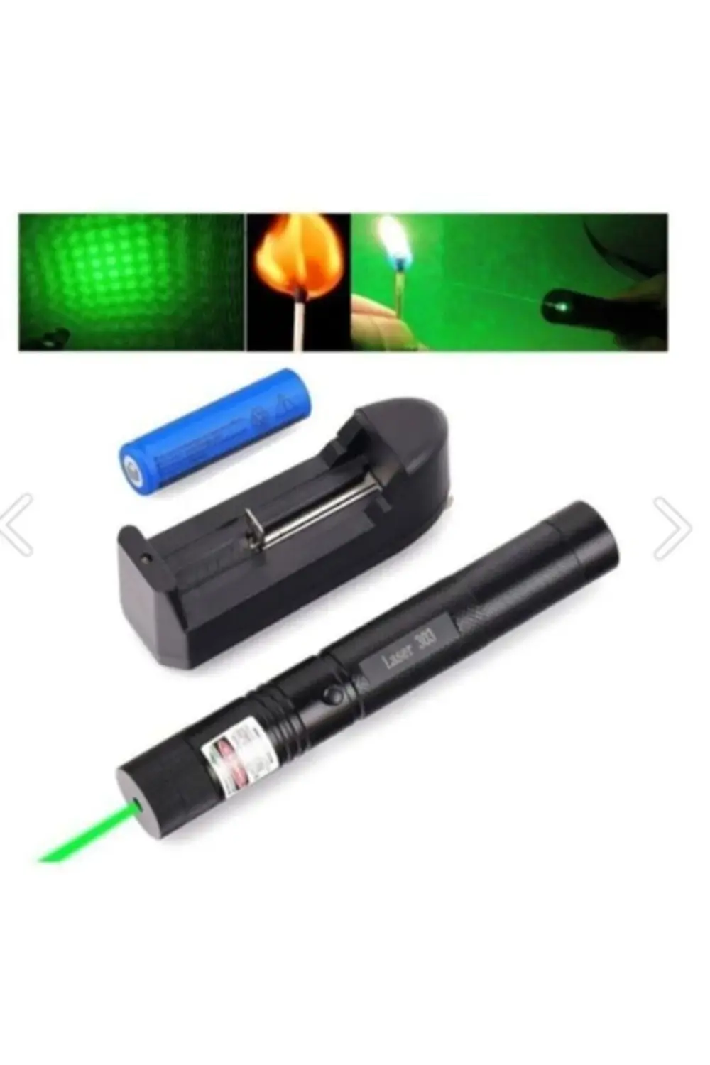 Green Laser Pointer Şarjlı Güçlü Yeşil Lazer Metal Kasa