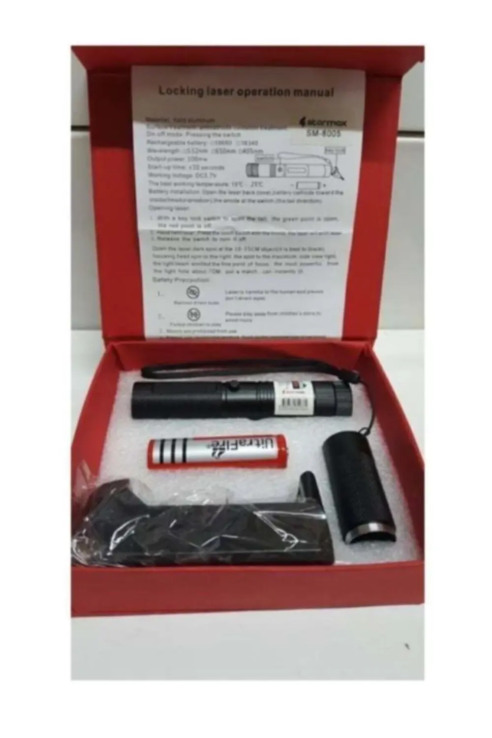 Green Laser Pointer Şarjlı Güçlü Yeşil Lazer Metal Kasa