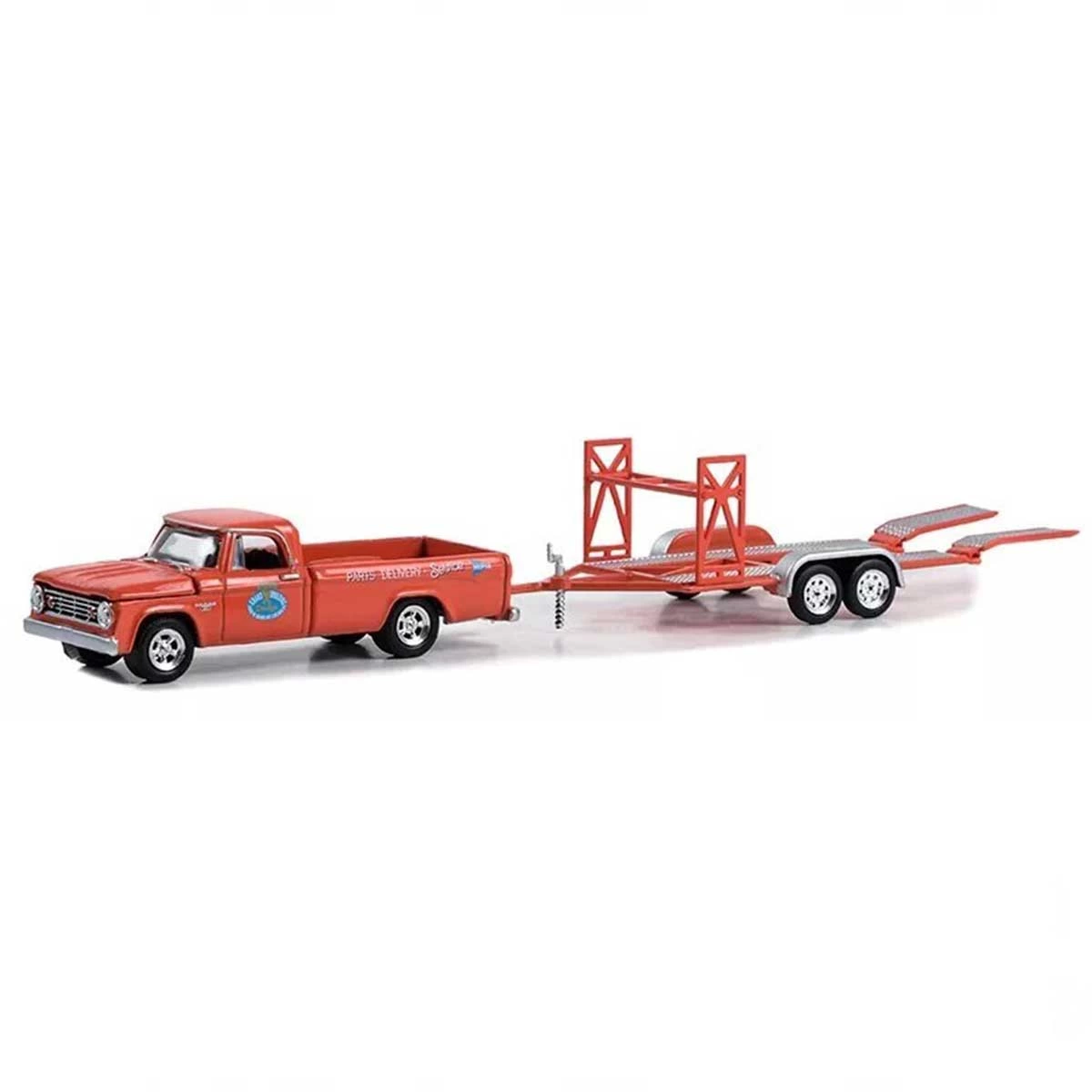 Greenlight 1:64 1967 Dodge D-100 with Tandem Car Trailer Greenlight 1:64 1967 Dodge D-100 with Tandem Car Trailer