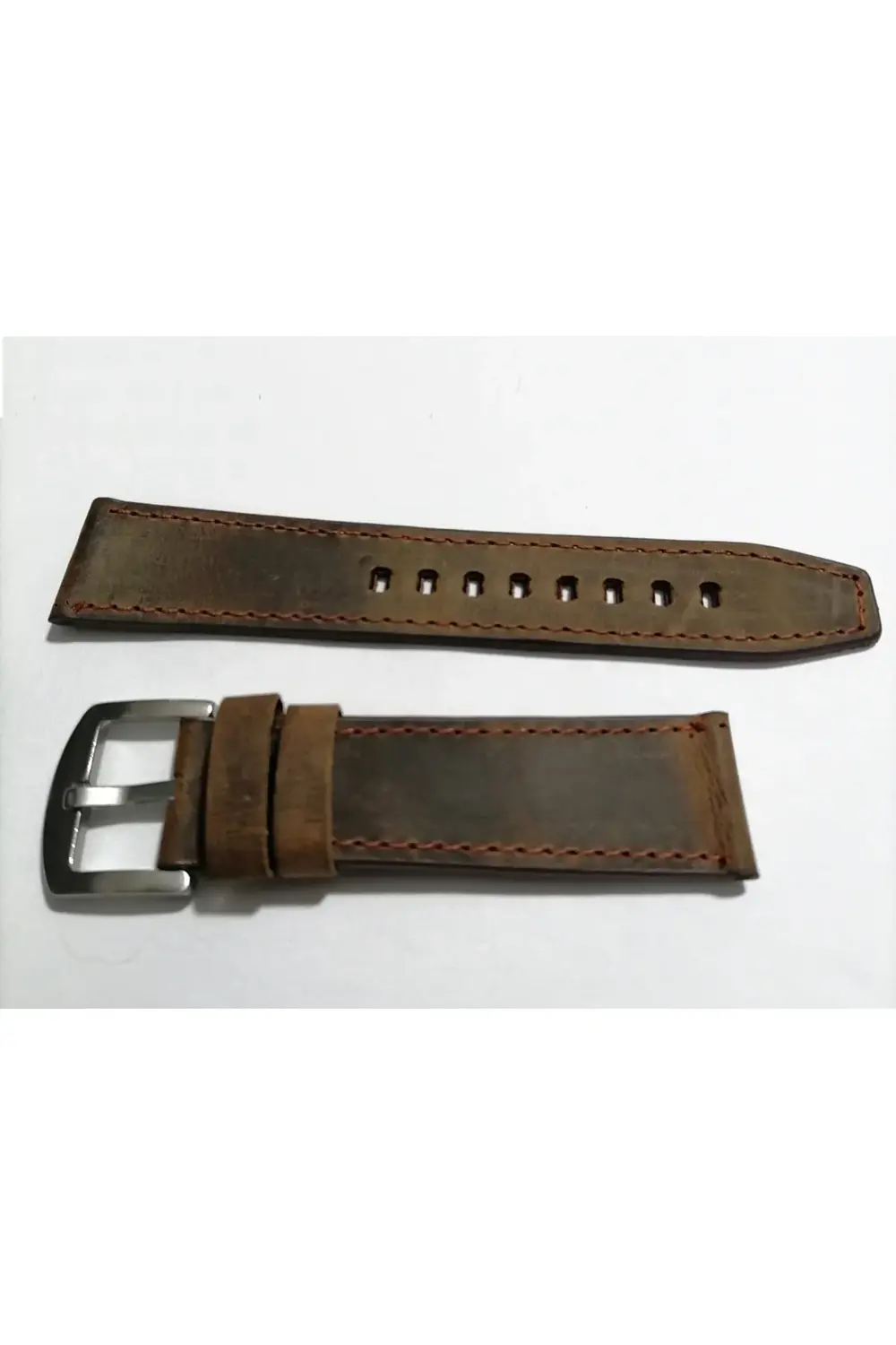 Greyzi Deri Fosil & Her Saate Uygun Saat Kordonu 22  mm kahve   (