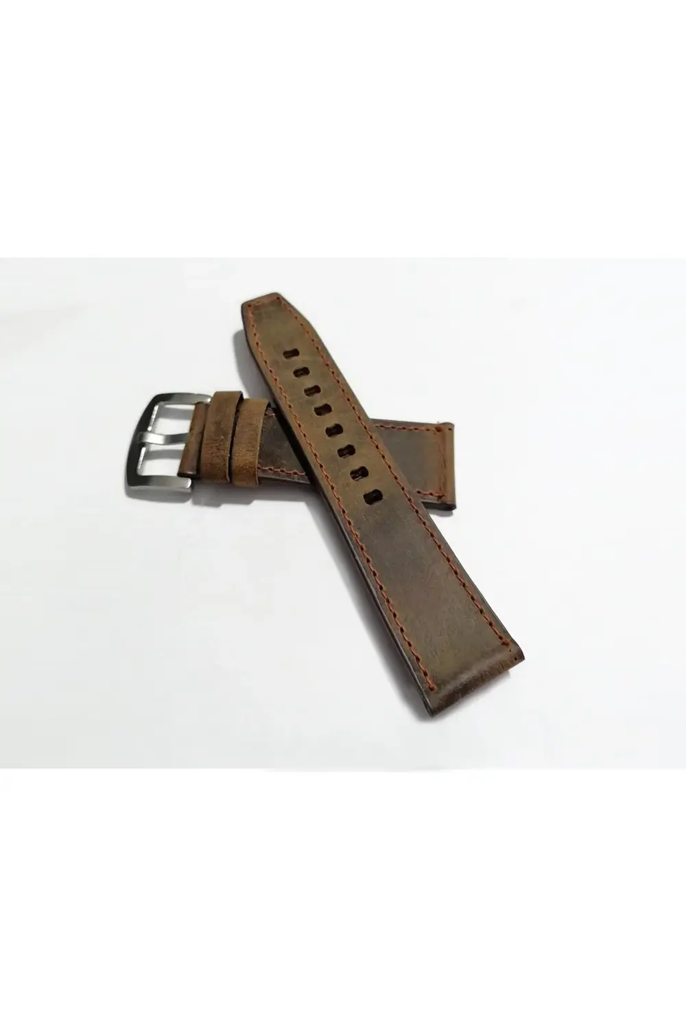 Greyzi Deri Fosil & Her Saate Uygun Saat Kordonu 22  mm kahve   (