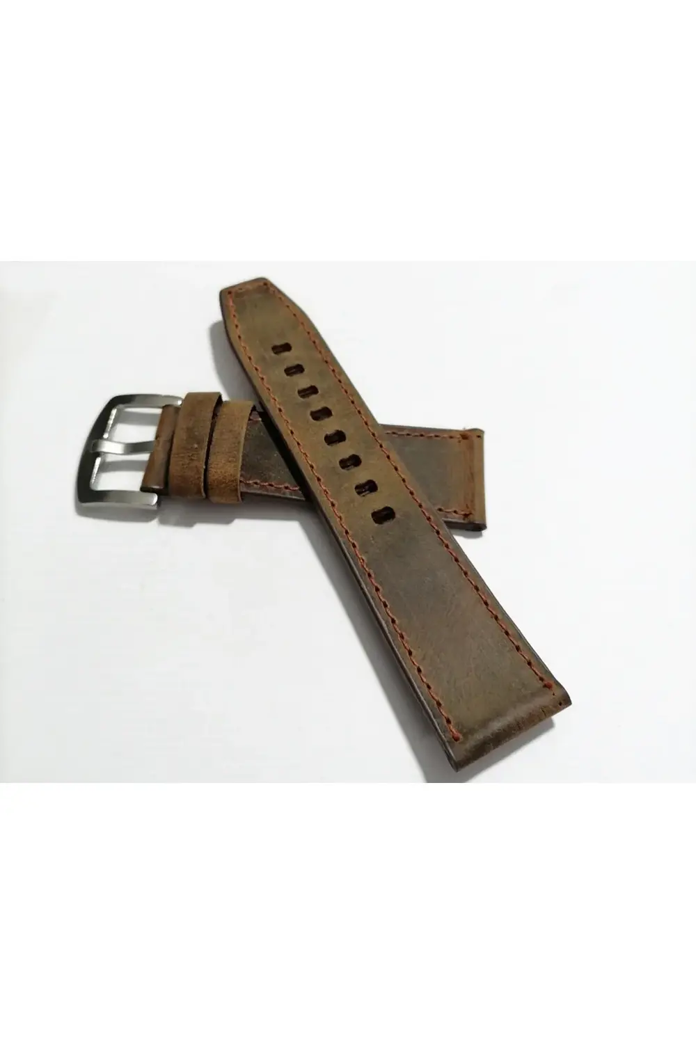 Greyzi Deri Fosil & Her Saate Uygun Saat Kordonu 26 mm kahve   (1