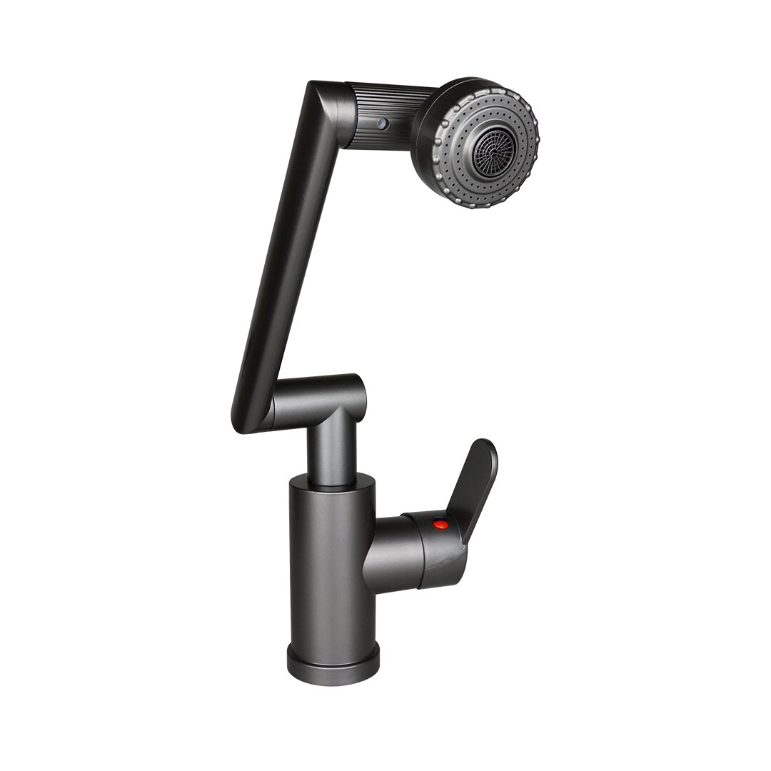 GRİ - 1080 DERECE DÖNEBİLEN ÇOK FONKSİYONLU MUSLUK BATARYA KTX-33