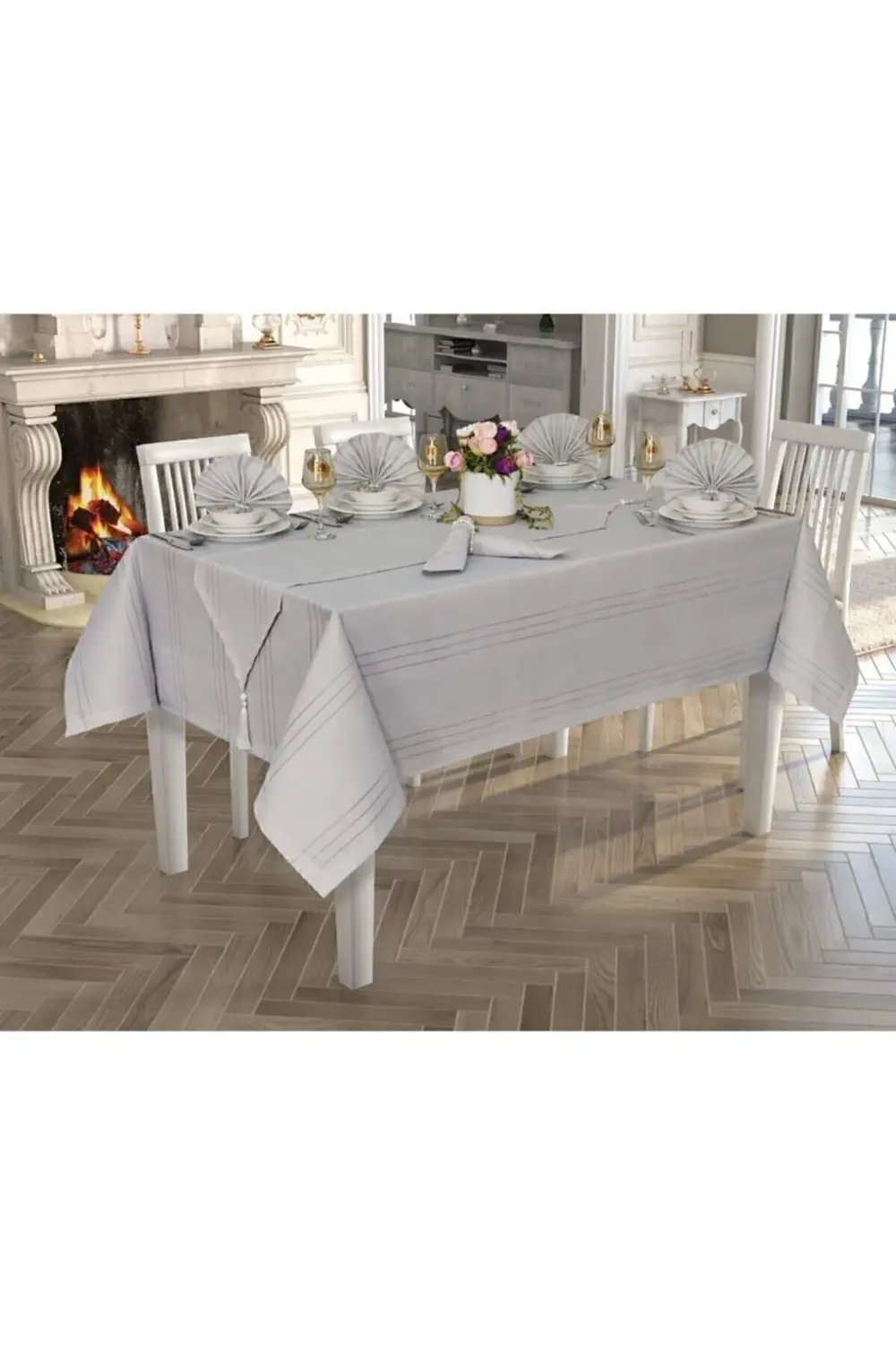 Gri 26 Parça Ester Yemek Takımı