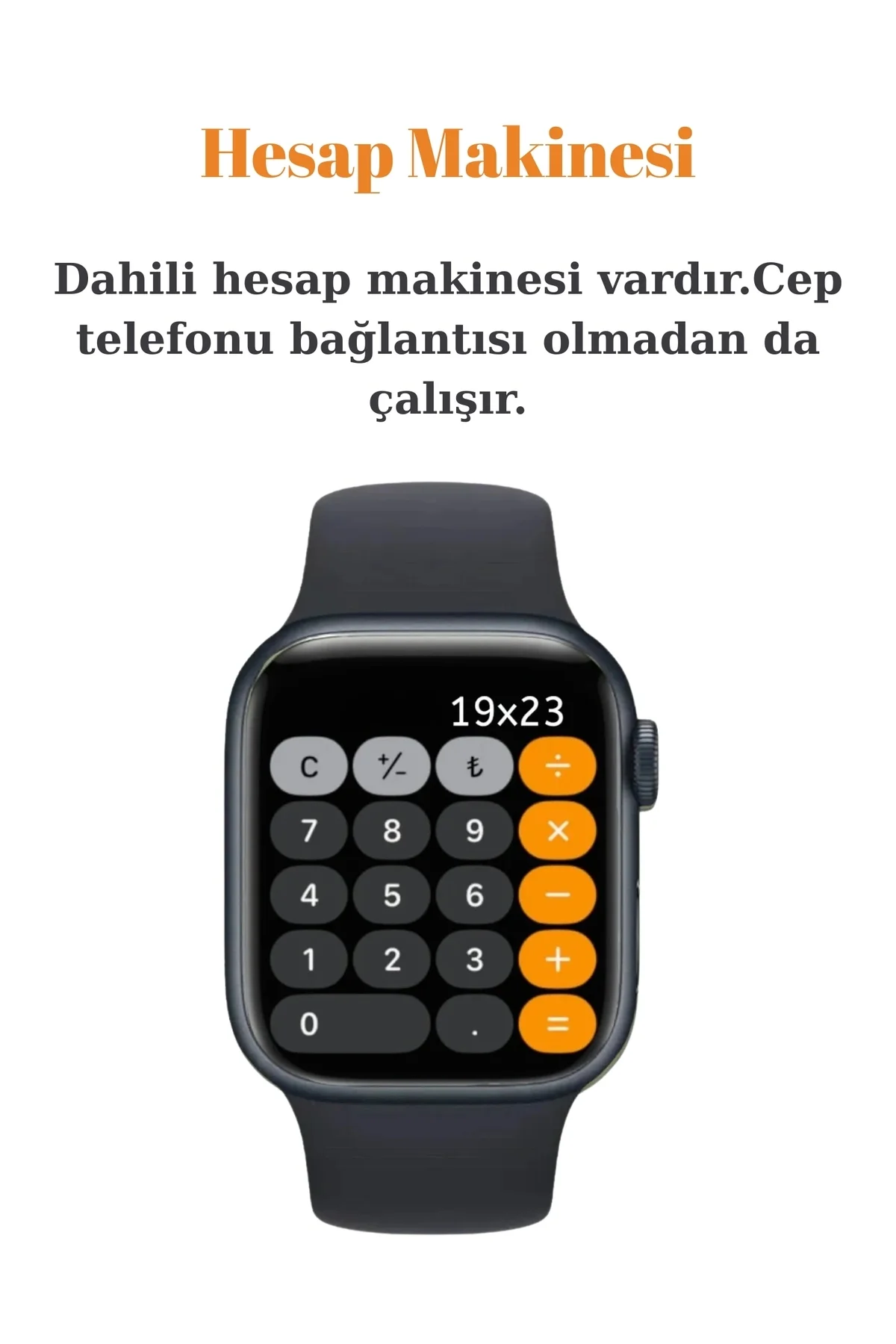 Gri Akıllı Saat, Nabız Sensörü ve GPS Özellikli, Suya Dayanıklı, Silikon Kordonlu
