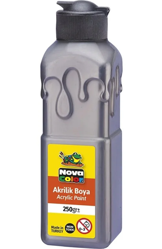 Gri Akrilik Boya 250 gr 1 Adet Su Bazlı Akrilik Boyası Hobi Sanat