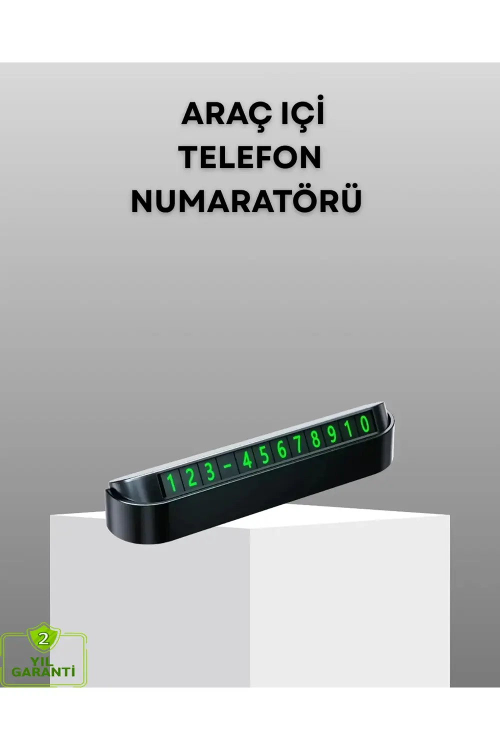 Gri Alüminyum Araç İçi Telefon Numaratörü – Dayanıklı, Modern ve