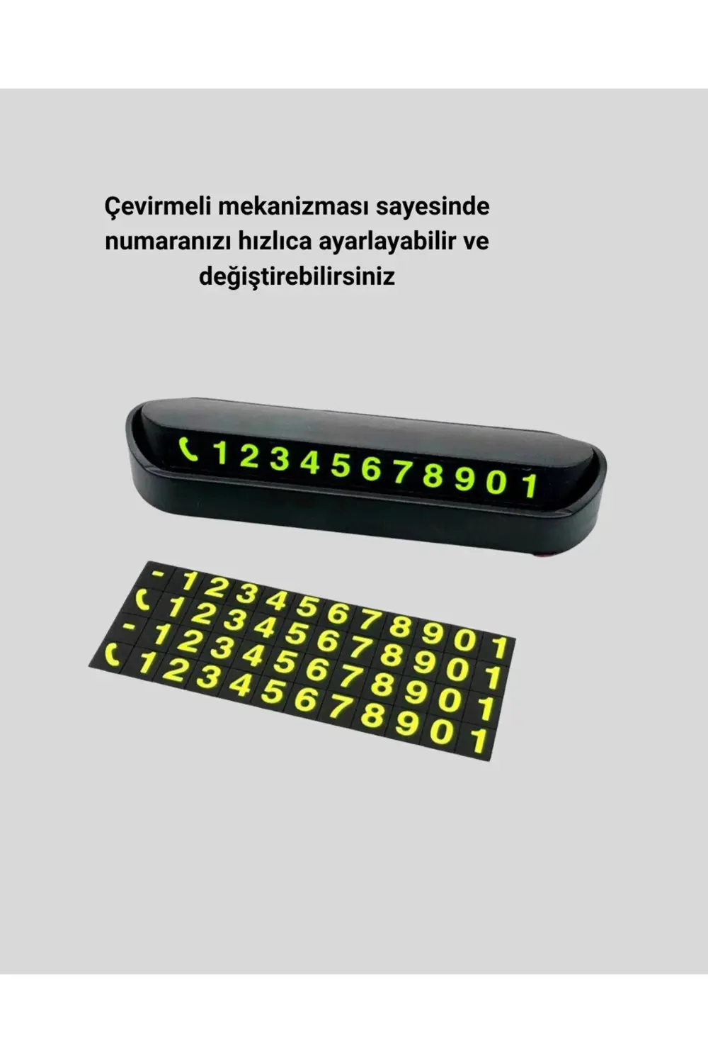 Gri Alüminyum Araç İçi Telefon Numaratörü – Dayanıklı, Modern ve