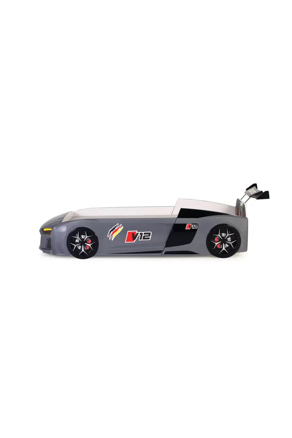 Gri Arabalı Yatak V12 Audi Işıklı Full Plastik