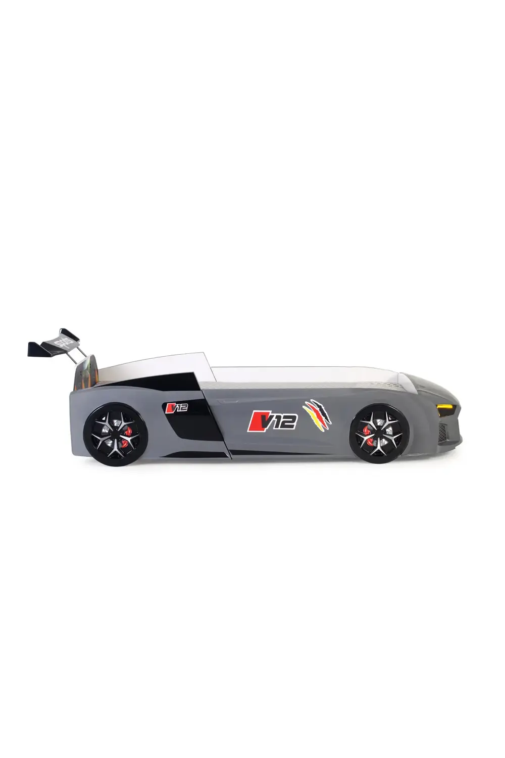 Gri Arabalı Yatak V12 Audi Işıklı Full Plastik
