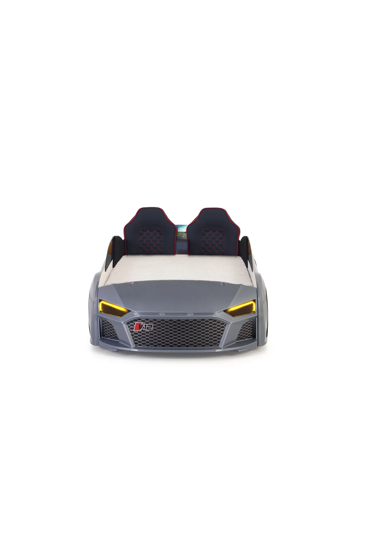 Gri Arabalı Yatak V12 Audi Full Ledli Kumandalı ve Müzikli
