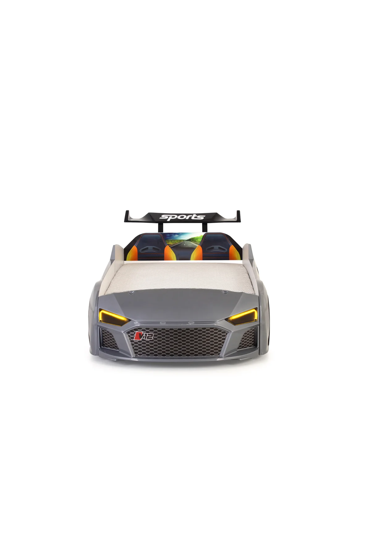 Gri Arabalı Yatak V12 Audi Işıklı Full Plastik