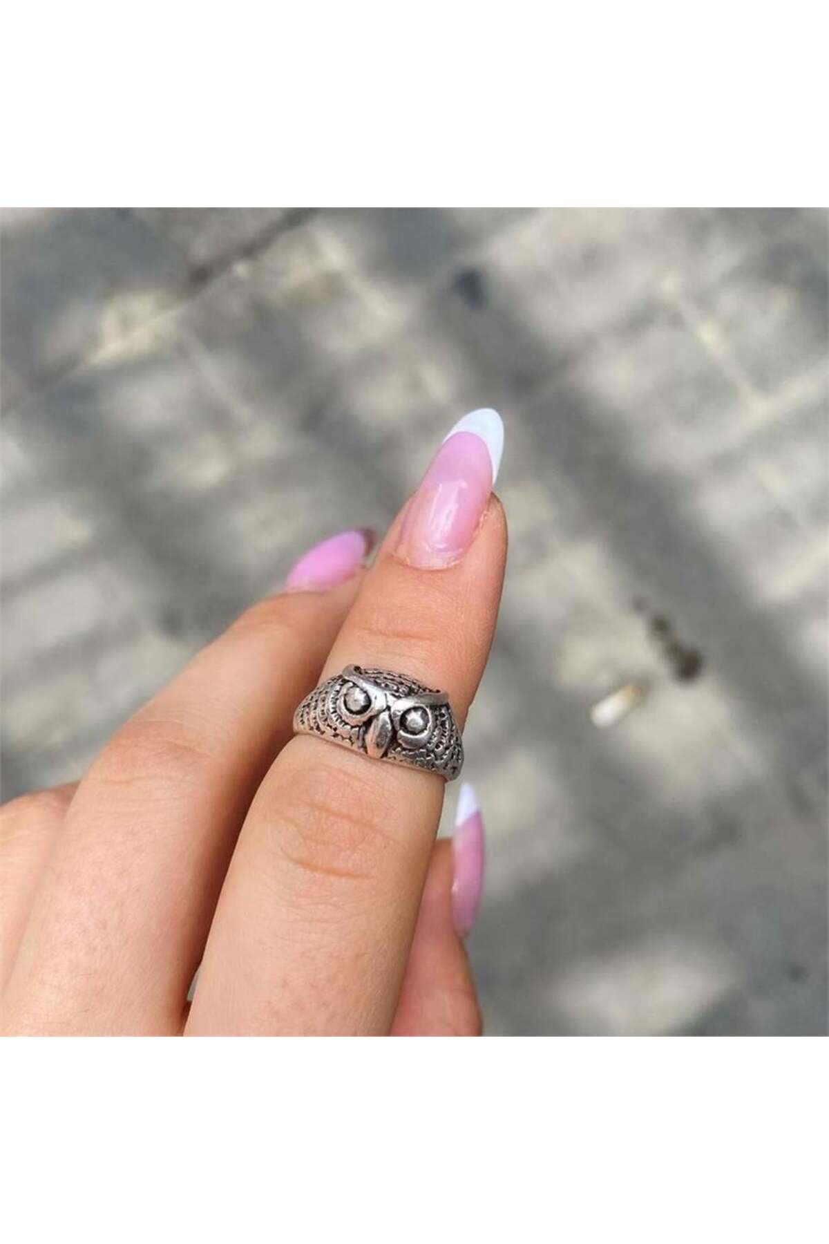 Gri Baykuş Light Yüzük