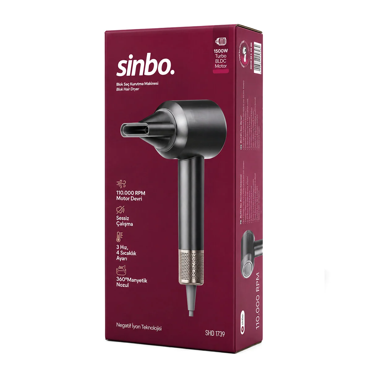 Gri Bldc Turbo Motor Saç Kurutma - Şekil Makinesi 1500W 3-KDM.HIZ 4-KDM.ISIAYAR=SICAK-ILIK-HAFİF-SOĞUK SHD-1739 Gri Bldc Turbo Motor Saç Kurutma - Şekil Makinesi 1500W 3-KDM.HIZ 4-KDM.ISIAYAR=SICAK-ILIK-HAFİF-SOĞUK SHD-1739