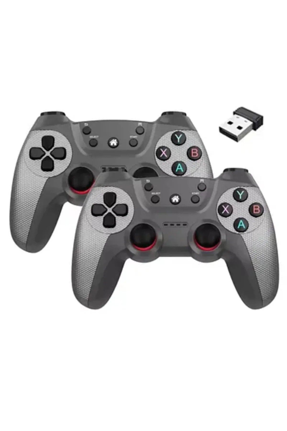 Gri bluetooth bağlantılı kablosuz gamepad 2 adet PC uyumlu garantisiz - Elektronik