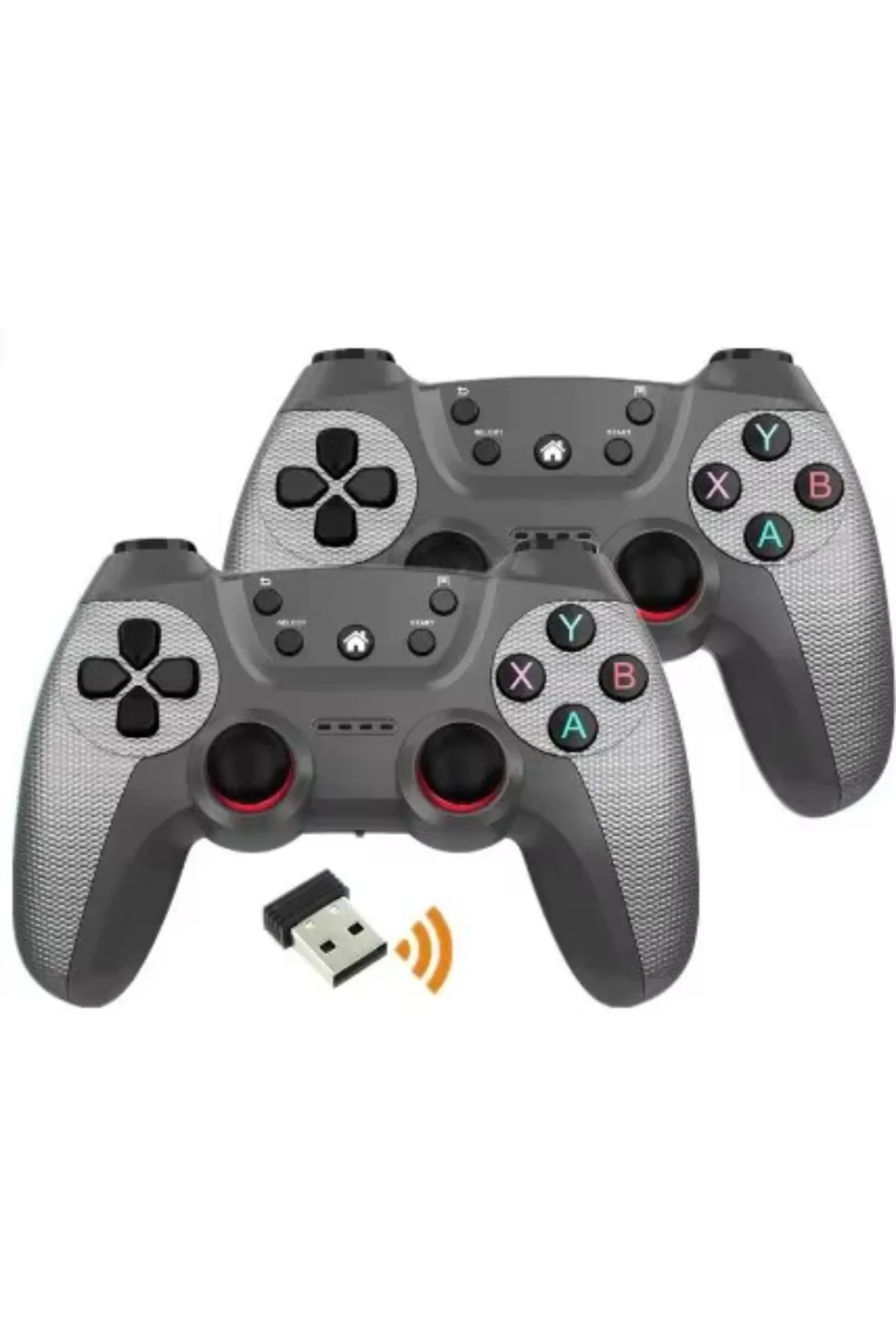 Gri bluetooth bağlantılı kablosuz gamepad 2 adet PC uyumlu garantisiz - Elektronik