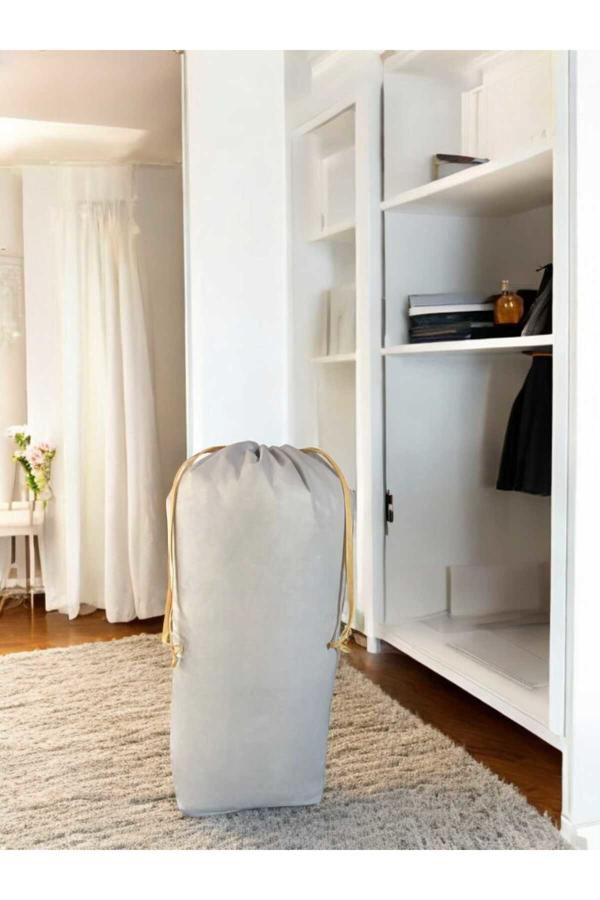 Balkan Room Gri Büzgülü Hurç Xlarge 86X62 Cm - Taşınma Çantası - Yorgan Yastı