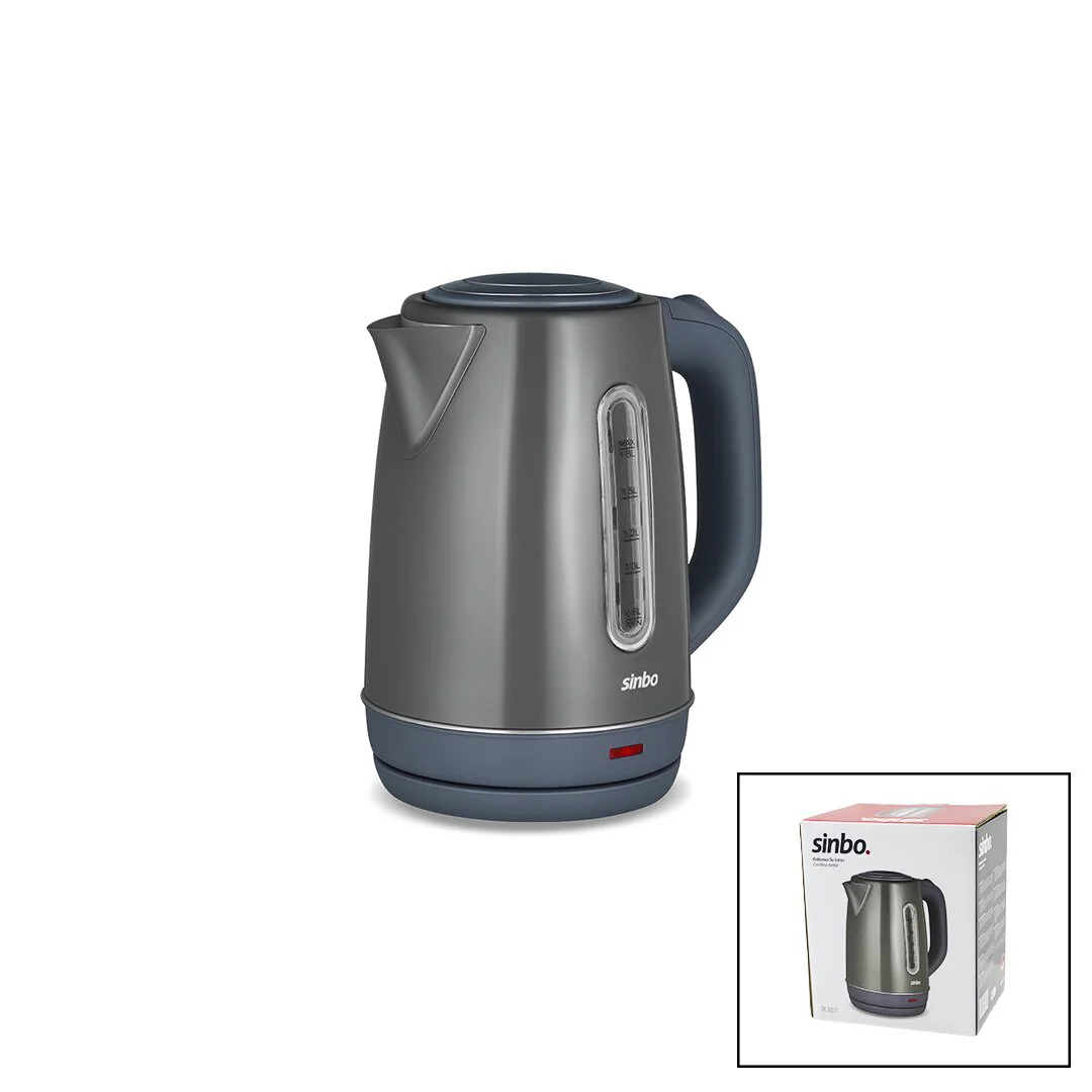 Gri Çelik Kettle Su Isıtıcısı Kablosuz Kullanım 1.8LT 360 Derece Dönebilme Otomatik Kapanma SK-8031 Gri Çelik Kettle Su Isıtıcısı Kablosuz Kullanım 1.8LT 360 Derece Dönebilme Otomatik Kapanma SK-8031
