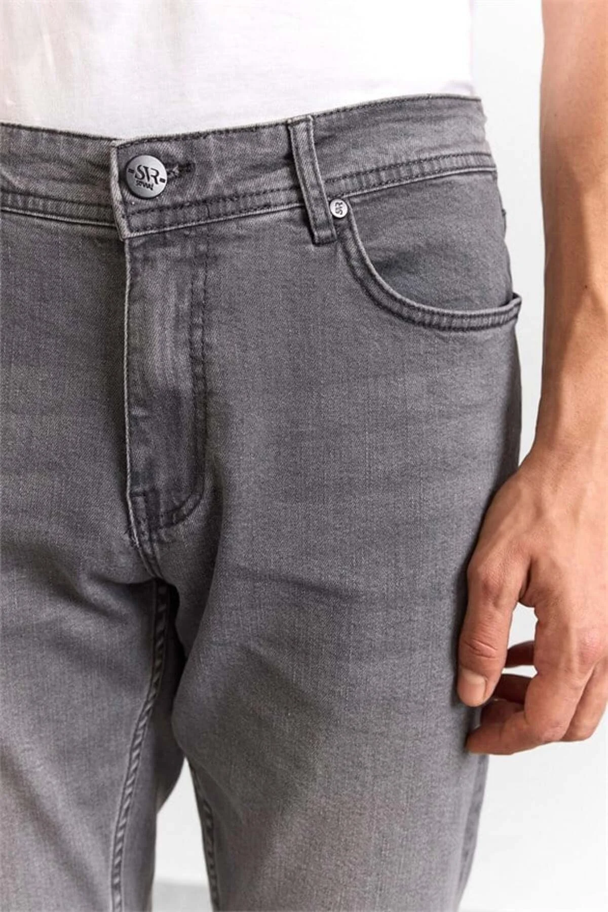 Gri Denim Pantolon Gri Denim Pantolon