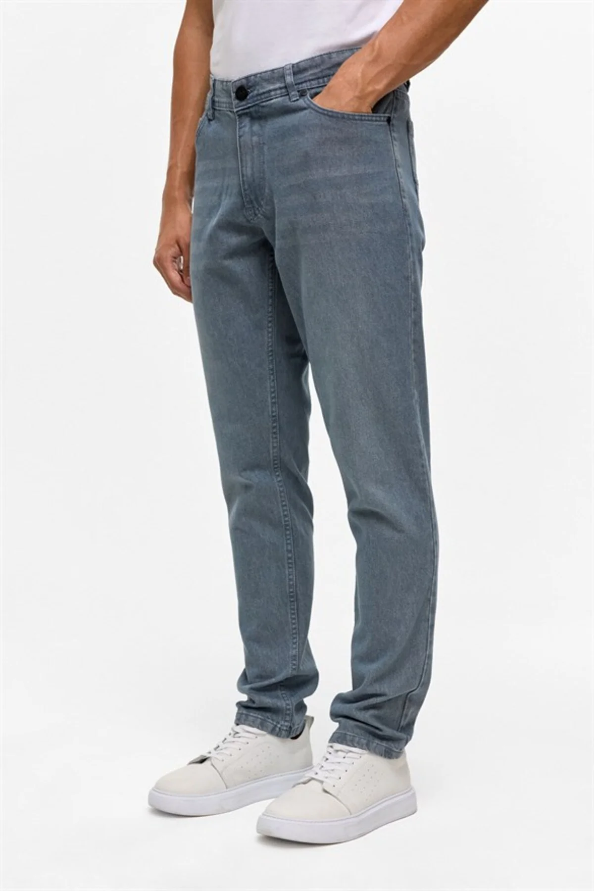 Gri Denim Pantolon Gri Denim Pantolon