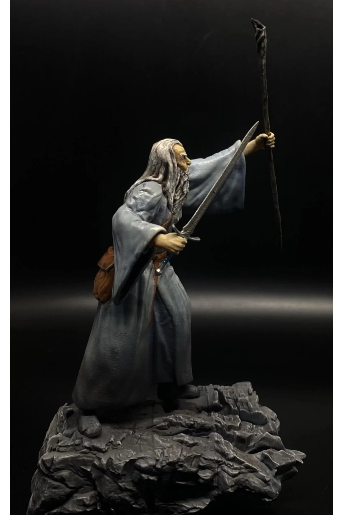 Gri Gandalf Balrog Savaşı Boyalı Figür Yüzüklerin Efendisi Lotr 25 Cm (dev Boy)