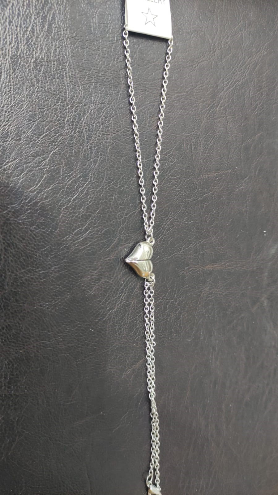 Gri Iki Adet Mıknatıslı Kalp Sevgili Metal Bileklik  Hediyelik Ak