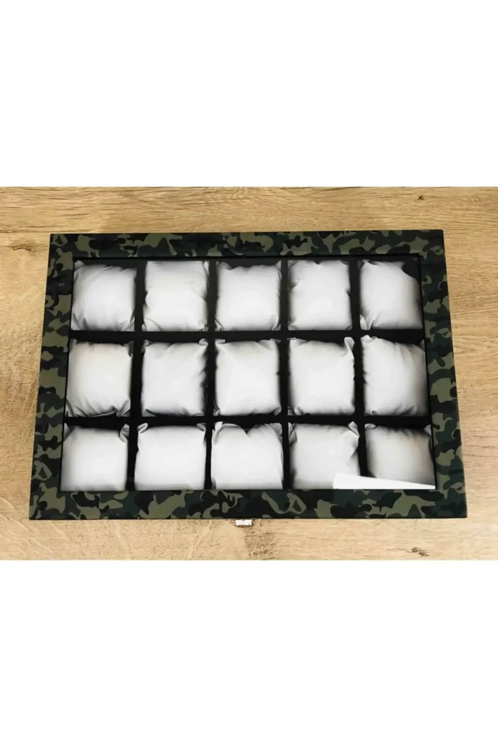 Gri Kamuflaj Renkli15 Kol Saati Kapasiteli Beyaz Yastıklı Büyük B