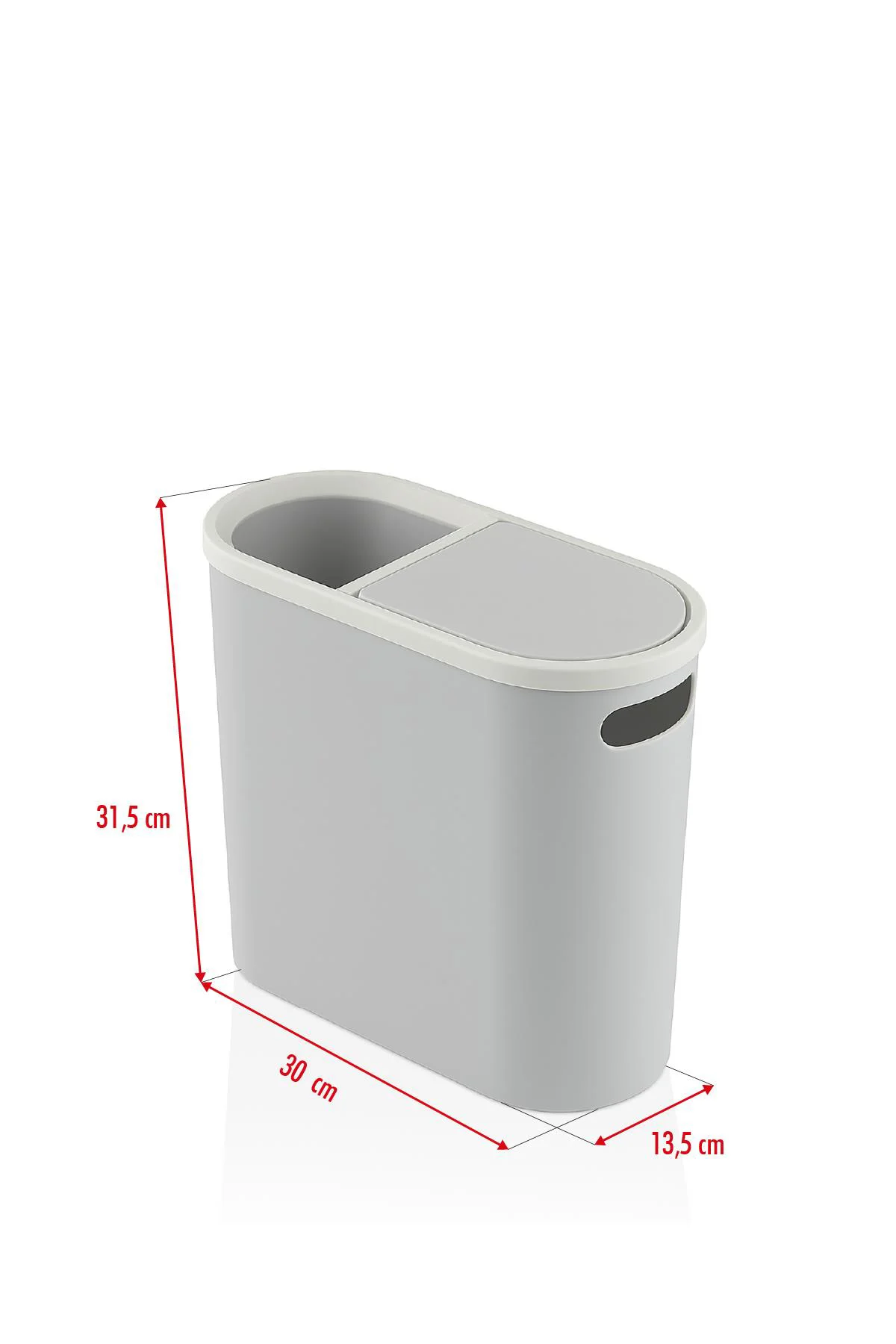 Gri Kapaklı WC Kağıtlıklı Çöp Kovası &amp; Ofis Çöp Kovası 10 Lt
