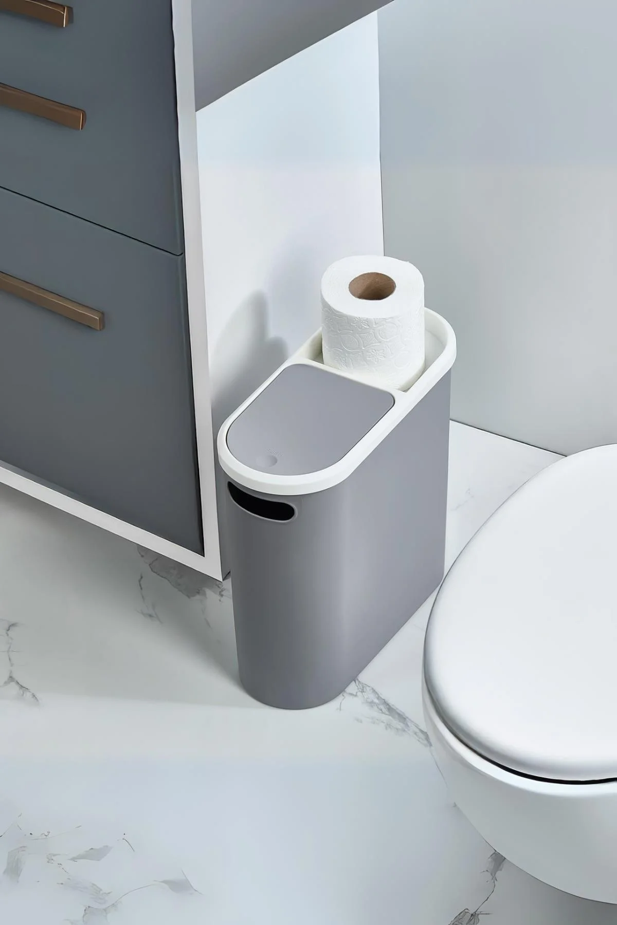 Gri Kapaklı WC Kağıtlıklı Çöp Kovası & Ofis Çöp Kovası 10 Lt Gri Kapaklı WC Kağıtlıklı Çöp Kovası & Ofis Çöp Kovası 10 Lt - Görsel 2