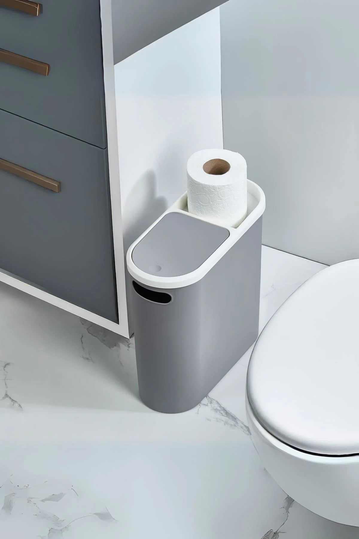 Gri Kapaklı WC Kağıtlıklı Çöp Kovası & Ofis Çöp Kovası 10 Lt Gri Kapaklı WC Kağıtlıklı Çöp Kovası & Ofis Çöp Kovası 10 Lt