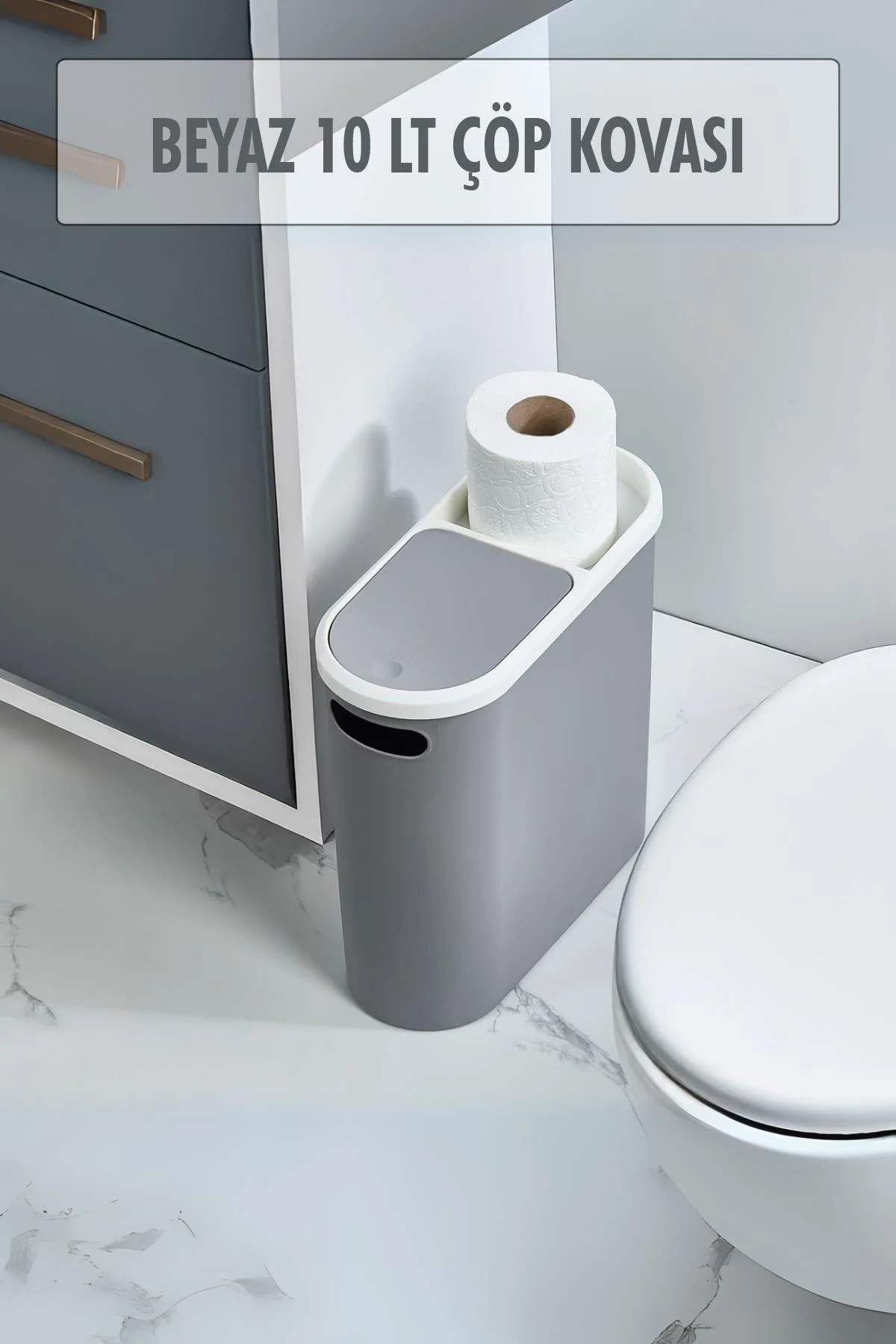 Gri Kapaklı WC Kağıtlıklı Çöp Kovası & Ofis Çöp Kovası 10 Lt Gri Kapaklı WC Kağıtlıklı Çöp Kovası & Ofis Çöp Kovası 10 Lt