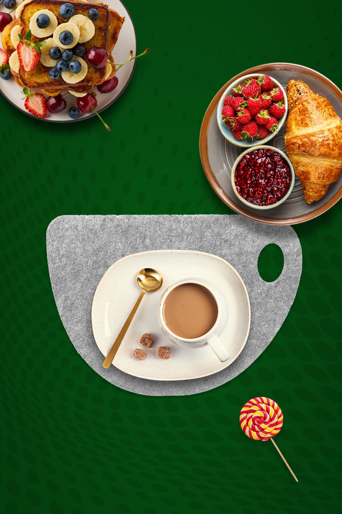 Artikel Gri Keçe Amerikan Servisi, Desen Kesim Supla 12'Li Servis Takımı 